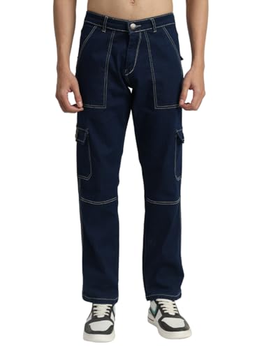 Image of RAGZO Cargo Pants for Men || Men Cargo Jeans Pant || Cargos for Men || Loose Fit Jeans Cargo