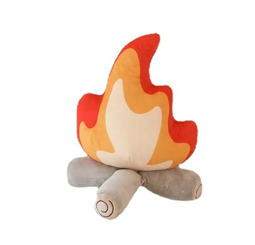 Lustiges Lagerfeuer Plüschtier Plüsch Karikatur Feuerpuppe Lagerfeuer Plüschspielzeug, simuliertes gefälschtes Lagerfeuerkissen weich gefüllte Cartoon Feuerpuppe Lagerfeuer (27 * 30cm)