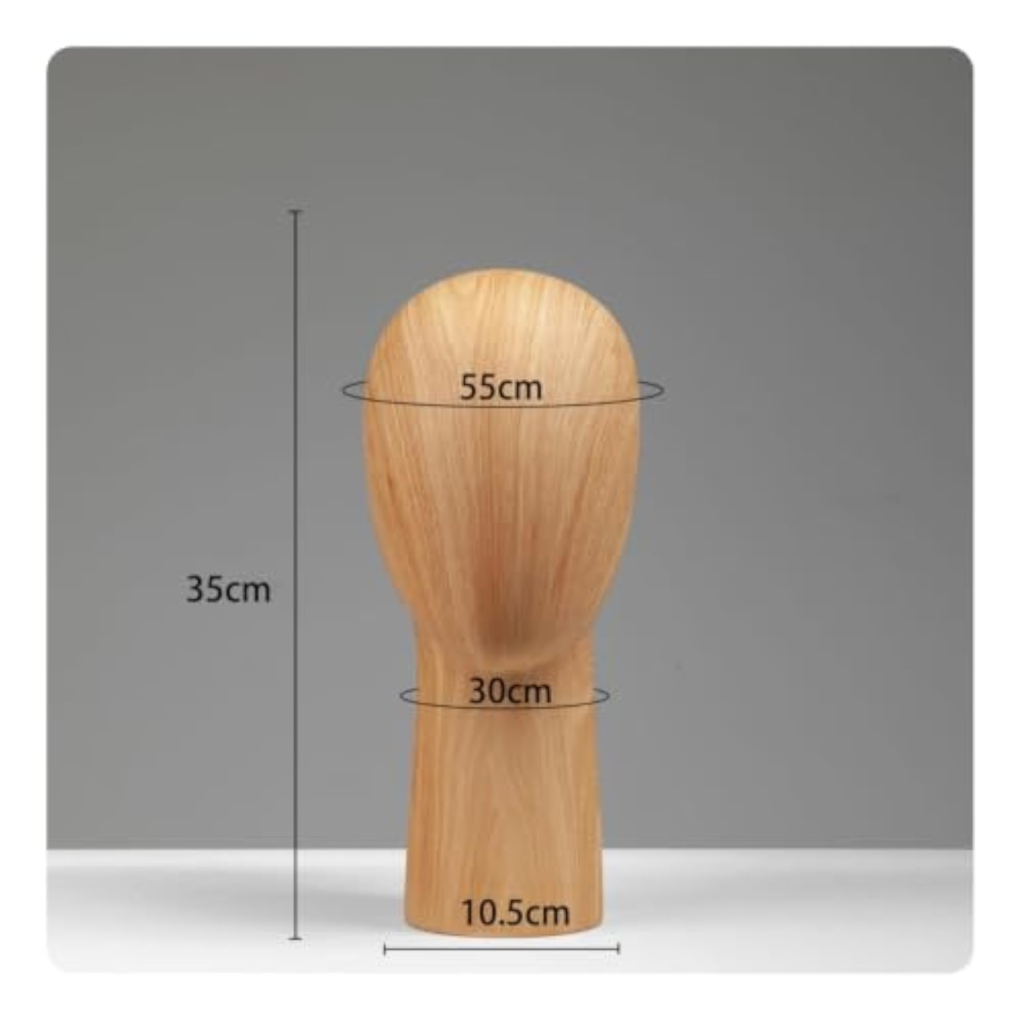 Detachable Mannequin Head with Stand, Wood-Grain Design