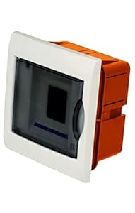 Coffret Encastrable avec Porte Jaune/Blanc, 4 Modules Electraline