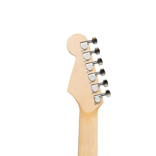 Image of STA 39-Inch 6-String Electric Guitar for Beginners & Intermediate (Black) | SSS Single Coil Pickups | Basswood Body, Rosewood Neck & Fretboard | Standard Tremolo Bridge with Whammy Bar