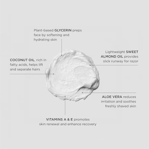 Caswell-Massey Heritage Almond Shave Cream, Natural Men’s Shaving Cream for Smooth Beard Shaving, Soothing for Sensitive Skin, USA Made, 8 Fl Oz