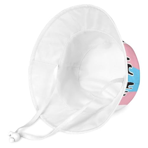 Trans Pride FlagChildren's Bucket Hat for Boys and Girls, Breathable Summer Beach Hat52cm3