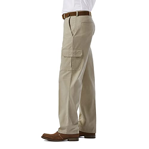 Haggar Mens Comfort Stretch Flat Front Cargo -Ã‚  Reg. And Bt Casual Pants, Putty, 44W X 30L Us #TOP2