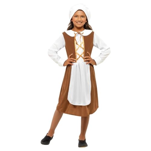 Disfraz Tudor para niña, color marrón mediano miniatura 1