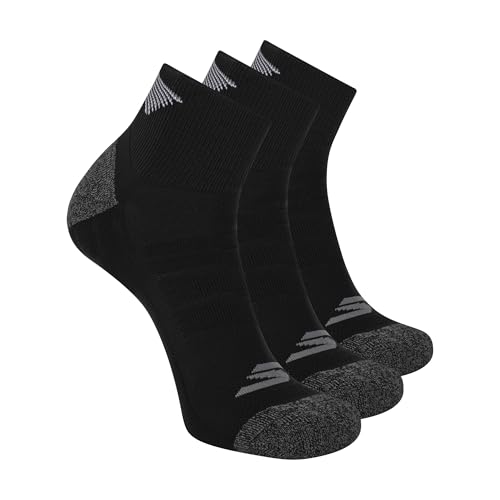 Skechers Men's 3-Pack Performance Golf Quarter Crew Socks, Odor Control & Mesh Ventilation