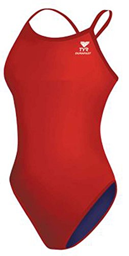 TYR Sport TUCB7A Womens Guard Durafast Thin-X Back Solid Swimsuit,Red,34