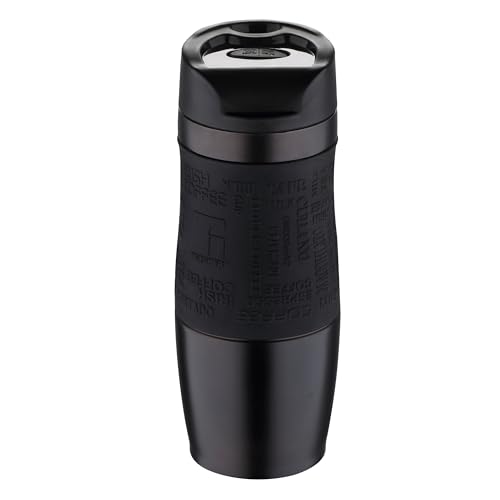 Bergner Termo Mug, Acero Inoxidable, colección Walking Anywhere Negro, 400 ml