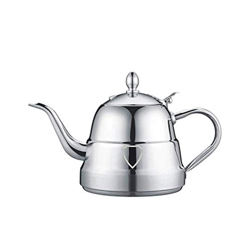 Home Edelstahl Teekanne Retro Kaffeekanne Verdickter Wasserkocher Induktionsherd Kann 1,5 L Teekanne Home Camping Beheizt Werden