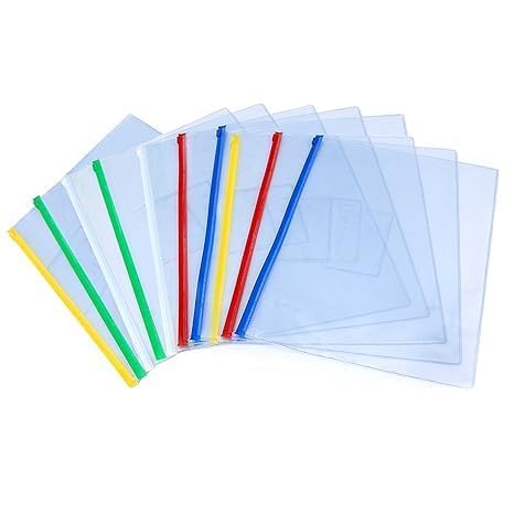 A4 Transparent Stick File Folder, Clear Plastic Strip File for Documents, 100 Micron File Organizer for Office & School Use (Pack of 10)-image-25