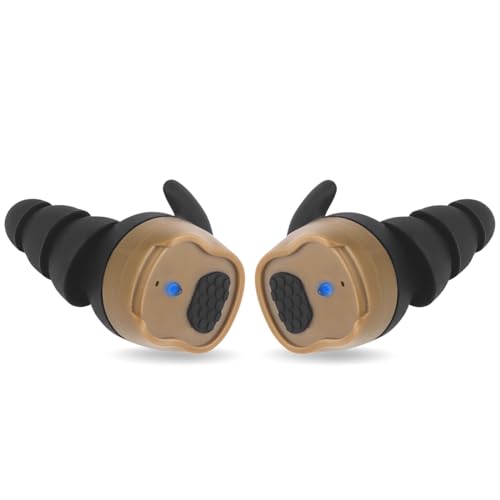 Tactical Hearing Protection Earplugs, 26dB NRR/0.5ms Response/82dB Active Suppression & Situational Awareness Alert Mode, One Hand Operation, Replaceable Eartip, IP67 Build, 8-24hrs Use for Type C (T)