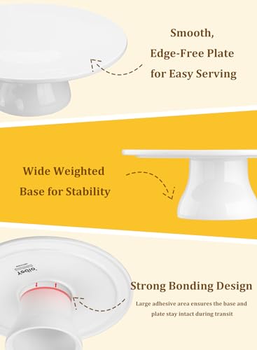 Yedio 10 inch Porcelain Cake Stand, Round Dessert Stand, Cupcake Stand for Birthday Parties, Weddings, Baby Shower and Other Events, White