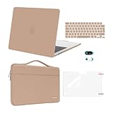 MOSISO Kompatibel mit MacBook Air 13 Zoll Hülle 2025 2024-2022 M4 A3240 M3 A3113 M2 A2681, Hartschale für MacBook Air 13,6 Zoll&Laptoptasche&Tastaturschutz&Webcamabdeckung&Displayschutz, Bronze Braun