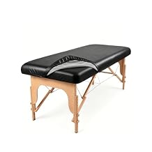Massage Table Cover, Waterproof PU Leather Massage Bed Protector, Oil-Proof Vinyl Fitted Sheet for Spa, Lash & Tattoo Tables, Elastic Fit 28"-31" W x 72"-84" L Black