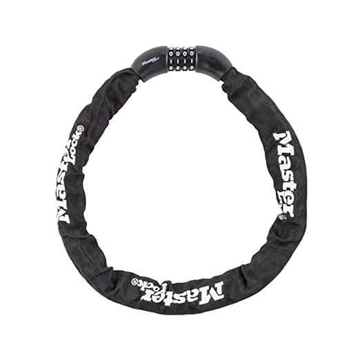 Master Lock 3ft Long x 5/16in (8mm) Diameter Hardened Steel Chain with Integrated Resettable Combination Lock