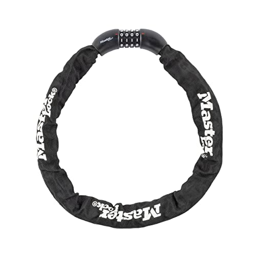Master Lock 3ft Long x 5/16in (8mm) Diameter Hardened Steel Chain with Integrated Resettable Combination Lock by Master Lock - Used condition - US$16.38
