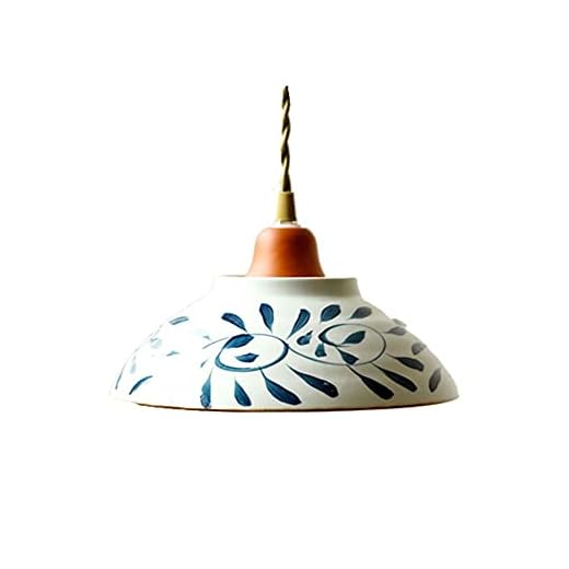 Takkrona Nordic stil modernt hängande ljus, glaserad keramisk lampskärm, dekorativ vintage hängande lampa hem dekor belysning, 24x19 cm Takljus