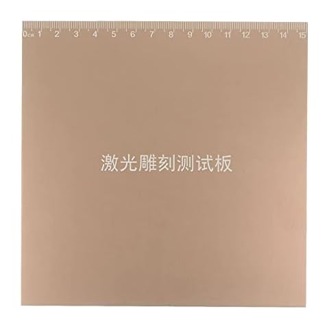 HARFINGTON Laser Engraving Card 15cm x 15cm Metric System Aluminum Alloy Reusable Laser Carving Metal Test Board with Scales for Painting DIY, Golden, Khaki Cover