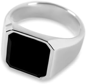 Black Onyx Men’s Ring 925 Sterling Silver Bold Statement Ring Natural Gemstone Fashion Ring for Men Gift for Him