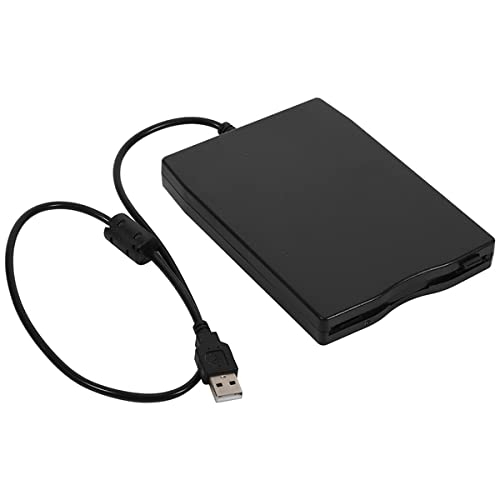 Gokelomg USB Diskettenlaufwerk 3,5 USB Externes Diskettenlaufwerk Portable 1,44 MB FDD USB Stick Plug und fuer PC Windows98SE Windows XP Vista Schwarz