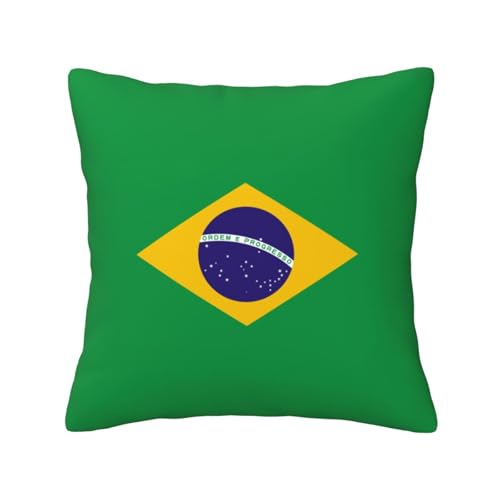 クッションカバー ブラジル 国旗 40X40cm 柔らかい 抱き枕カバー 装飾枕カバー シンプル おしゃれ 隠れるファスナー 座布団カバー ソファ背当て 部屋飾り 洗える 車用 ソファ用 寝具用 オールシーズン