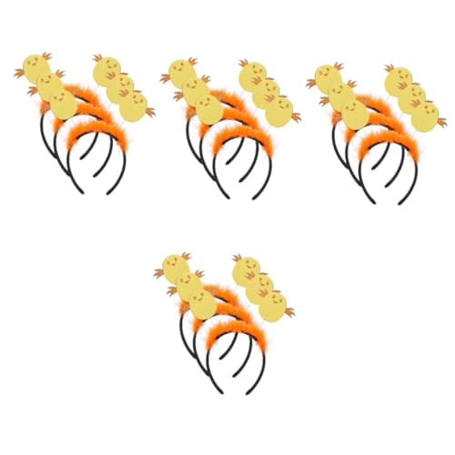 MUSISALY 12個 リトル イエロー チキン カチューシャ コスチュームアクセサリー 七面鳥のヘッドバンド 鶏のヘッドバンド ベビー ルカチューシャ チキンヘッドボッパー ひよこの衣装