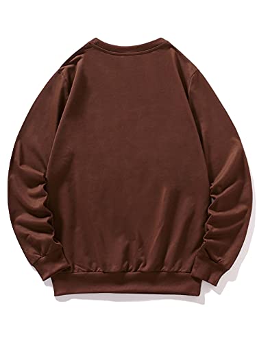 Soly Hux Men's Letter Car Graphic Print Long Sleeve Pullover Top Sweatshirt Chocolate Brown M #TOP1