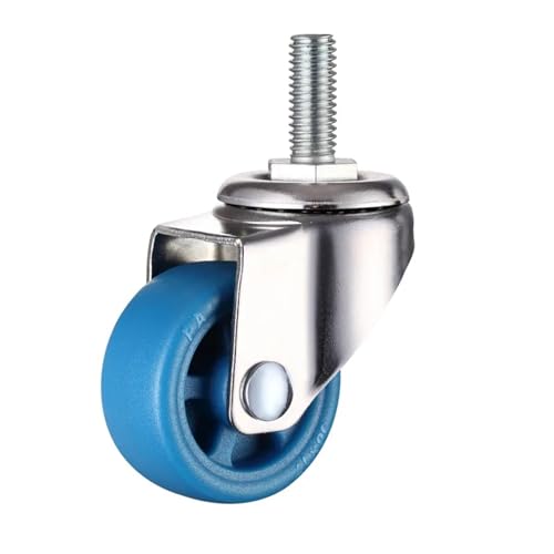 Roues de chariot pivotantes anti-rayure : roulettes caoutchouc bleu 1 pouce 4PCS