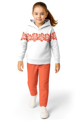 Image of HELLCAT Trendy Co-ords With Hoodie Sweatshirt and Trackpant Clothing Set for Girls.