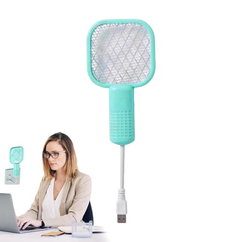 Raqueta Eléctrica Antimoscas, Zapper de Insectos Eléctrico, Rejilla de Seguridad Antiinsectos para Hogar Jardín Camping Interior Exterior