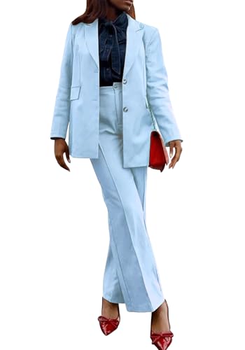 Tcremisa Light Blue Women's 2 Piece Pants Suit: Effortless Elegance for Every Occasion
