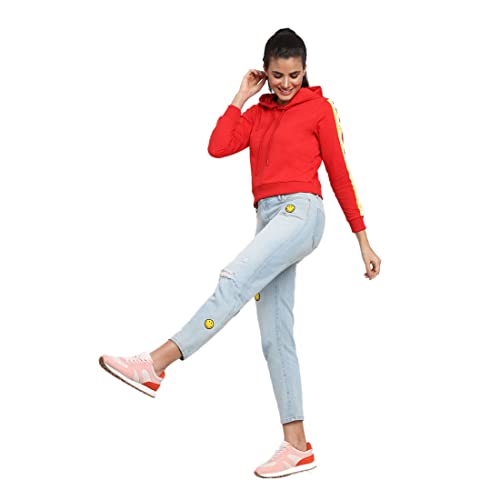 Image of Bewakoof Women's Solid Regular Fit Full Sleeve Cotton Hoodies