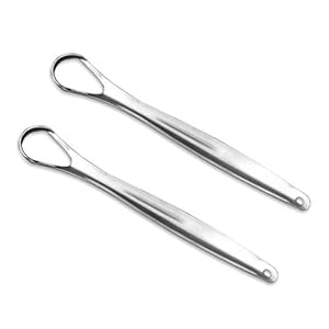 Healifty 2 stks Tongue Scraper Cleaner Rvs Mondelinge Tong Cleaner Hygiëne Verse Adem