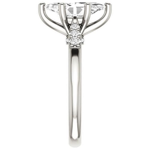 2 CT Marquise Cut Colorless Moissanite Engagement Ring, Solitaire with Accent Wedding Ring, Solid 14k White Gold Moissanite Ring, Anniversary Promise Ring Gifts for Her4