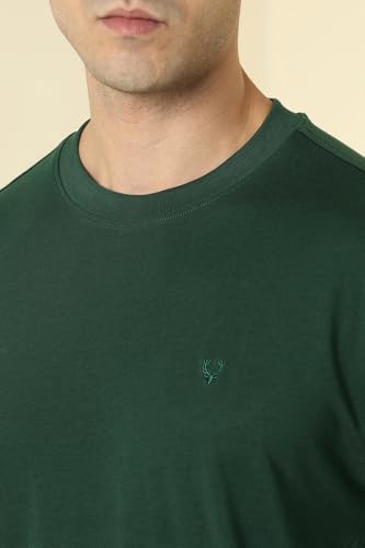 Image of Allen Solly Men's Cotton T-Shirt | Drop Shoulder | Back Print | Regular Fit | Casual Streetwear Style