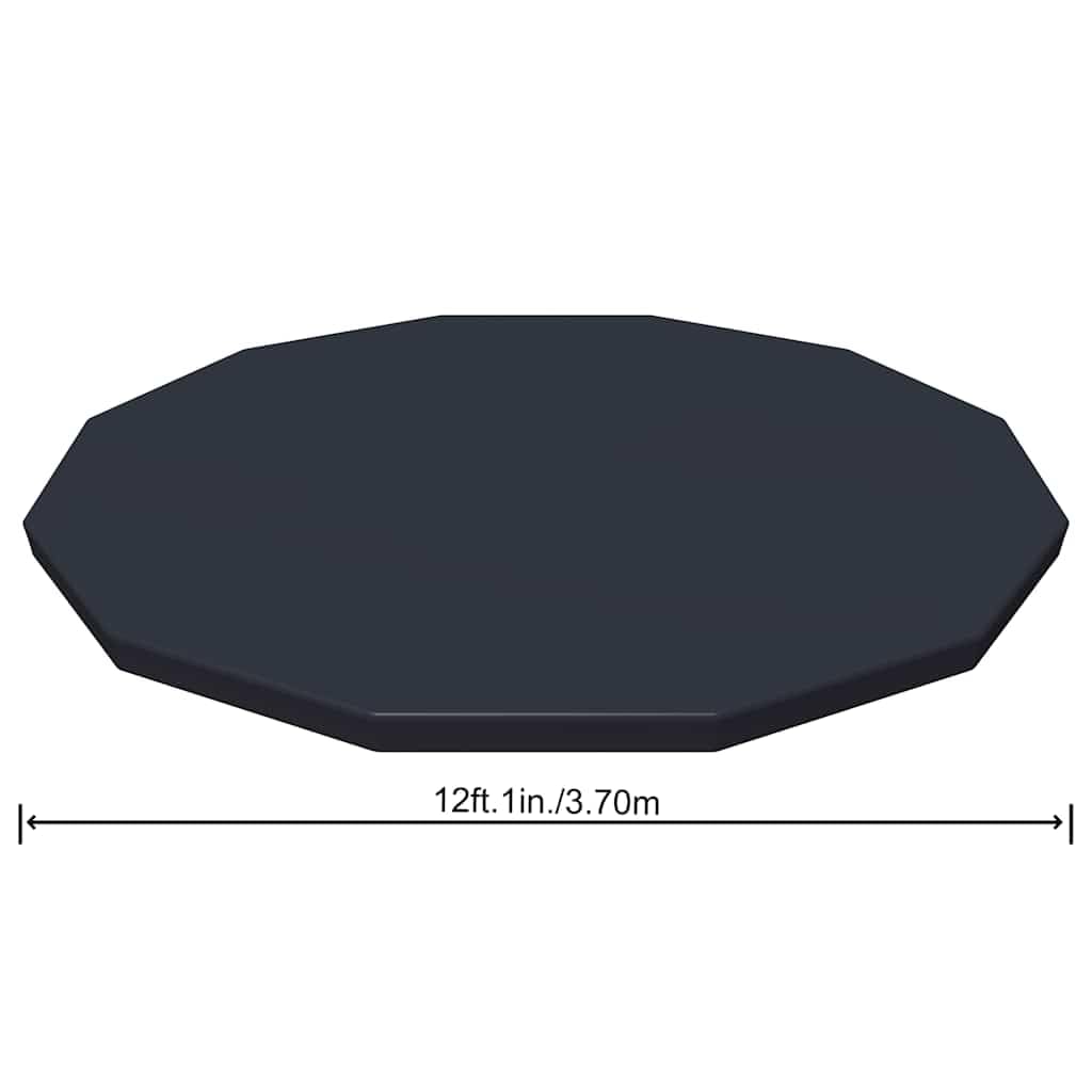 Couverture de Piscine Hors Sol 366 cm en PVC Anthracite avec Cordes et Trous de vidange pour Protection Contre Feuilles débris algues réduction des coûts d'entretien adaptée aux modèles