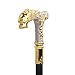 Golden White Wolf Handle Luxury Walking Stick Party Fashion Elegant Walking Stick Decorative Cospaly Cane Knob Crosier 88cm