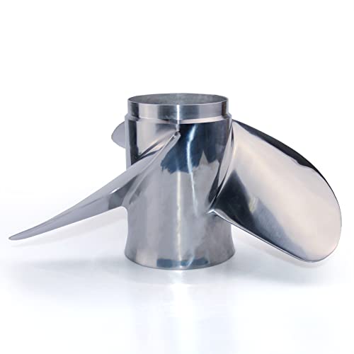 Captain Stainless Steel Outboard Propeller, 13 1/4 Diameter X 17 Pitch Fit Johnson Evinrude 45 50 55 60 65 70 75 85 88 90 100 110 112 115 120 125 135 Hp Engines, 13 Spline Tooth Rh Boat Prop #TOP5