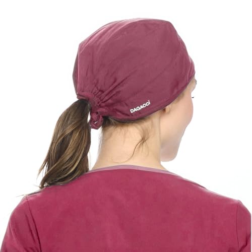 Dagacci Medical Uniform Men and Women Scrub Cap - Adjustable Elastic Tie Scrub Caps for Women Men, Surgical Cap
