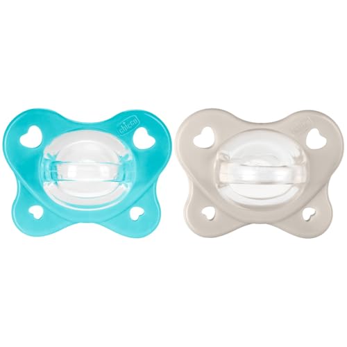 Chicco Gommotto Dual Soft, Ciuccio in Silicone 6-16 Mesi, Bicolore, Set di Gommotti con Doppia Morbidezza, Supportano la Respirazione e Favoriscono il Corretto Sviluppo della Bocca, 2 Pezzi, Bimbo