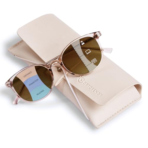 OPTOFENDY Progressive Sunglasses for Women Men TR90 Multifocal Reader Sunglasses with Spring Hinge UV400 Protection