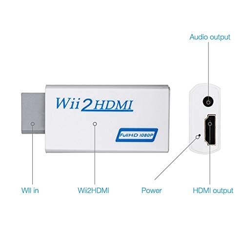HDSUNWSTD Wii to HDMI 1080P Converter Wii2HDMI Adapter 3.5mm Audio Video Output Full HD 1080P Output - Thumbnail 3