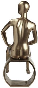 Miniatura 3 de SSWBasics Maniquí de fibra de vidrio sentado de oro femenino de cuerpo completo - Talla 2 - Talla de zapato 7 - Elegante