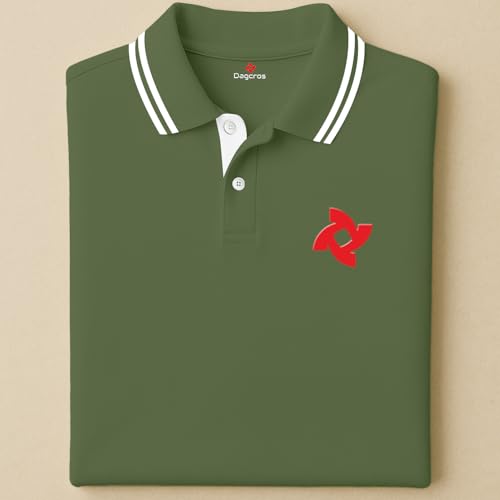 Image of Dagcros Classic Men's Polo T-Shirt with White Trim, Short Sleeve for Mens