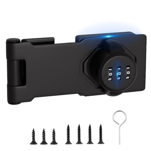 Bifold 3-Digit Password Keyless Cabinet Lock with Combination Sliding Closet Lock, Pantry Door Lock, Closet Door Lock for Double Barn Shed Door Yardlock for Garage Garden - 1PCS