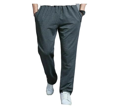 Image of Mens Open Hem Fleece Joggers Soft Cotton Blend Sweatpants with Pockets Lightweight Comfy Breathable Lounge Wear Gym Running Training Casual Everyday Use (UK, Alpha, 4XL, Regular, Regular, Charcoal)