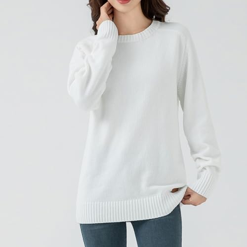 Image of Simple&Opulence Women's Chenille Sweater Crewneck Long Sleeve Pullover Ribbed Cuff Hem Round Neck Jumper Tops