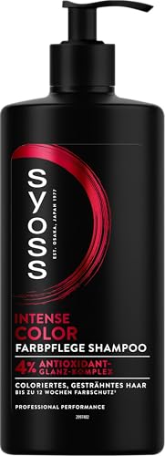 Syoss Shampoo Color (440 ml), Haarshampoo für colorierte, gesträhnte und gefärbte Haare, schützt bis zu 12 Wochen vor dem Verblassen, vegane Formel mit Tsubaki-Blüte