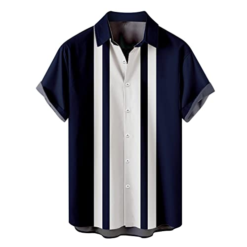 Zhiyao-Herrenhemd 2022 Funky Hawaiihemd Langarm/Kurzarm Männer Hemden Herren Freizeithemden Businesshemd Stretch Freizeithemd Strand Beilaufig Hawaii Hemd für den Strandurlaub, 3XL, 16-schwarz Cover