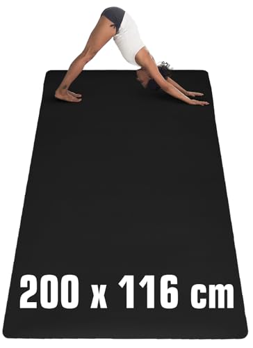 EYEPOWER 200x116 Fitnessmatte XXL Yogamatte 6mm rutschfest - Sport Teppich Bodenschutzmatte Fitness...